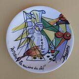 Assiette des frères Amieux par Marius Bessone et AnnaRay- Vallauris vintage - années 50 60