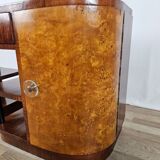 Pair of Art Decò bedside tables in walnut and thuja