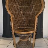 Vintage 1970s peacock chair - Philippine rattan