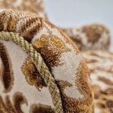 1960s, Danish armchair, furniture velour fabric, ash wood.