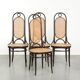 Set of 4 original vintage Thonet longJohn design diningchairs with bentwood