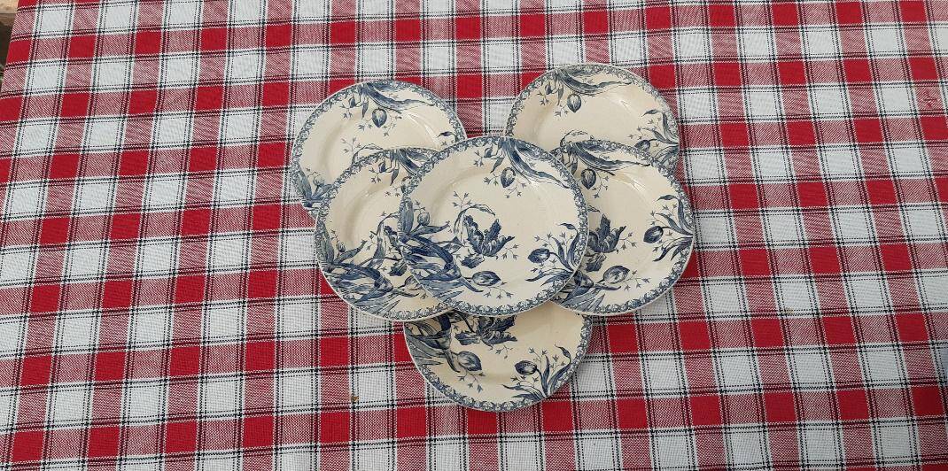 Set of 6 antique ironstone plates
