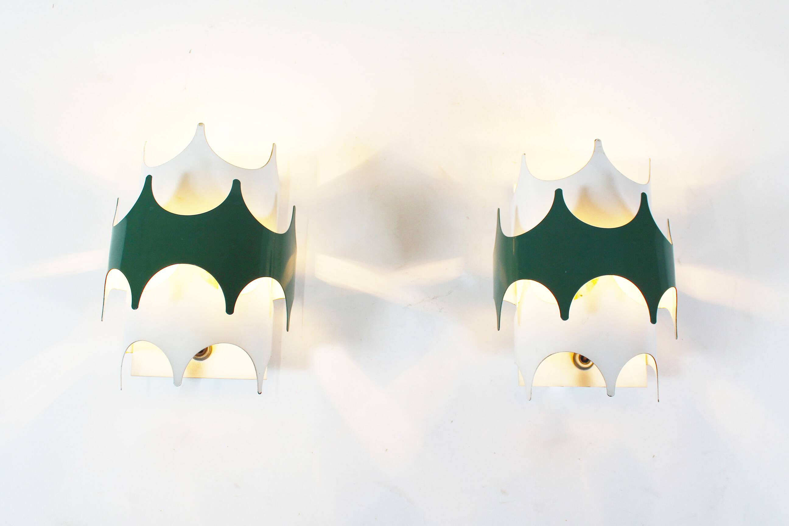 Pair of 1970’s modernist Space Age wall sconces by Doria Leuchten