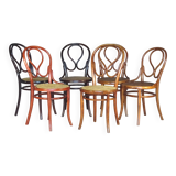 Set of 6 chairs no. 20 known as "omega" caned, including 3 thonet.