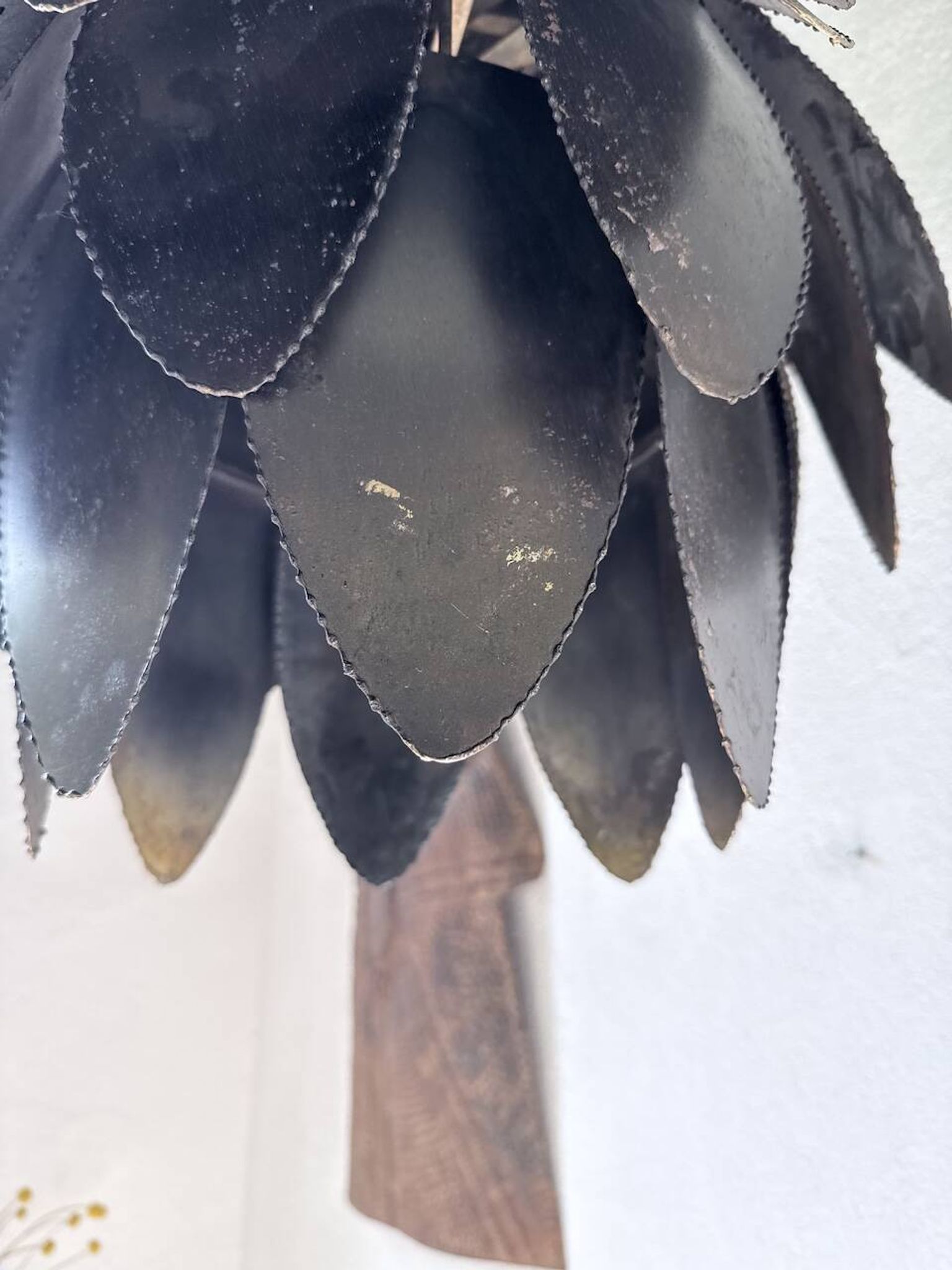 Brutalist suspension Jansen metal welded flower
