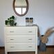 Vintage chest of drawers restored in white painted wood
