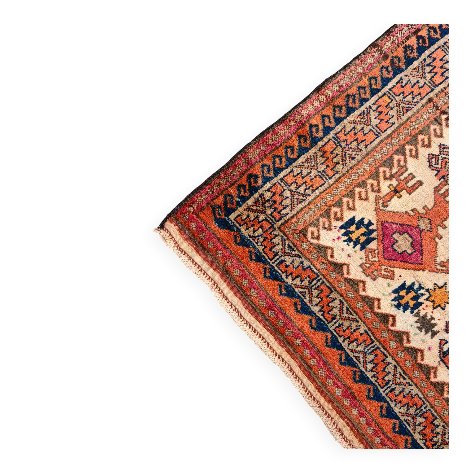 Vintage Afghan Balouch rug, hand-knotted, 100% wool, 1934