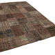 Hand-knotted oriental vintage 204 cm x 301 cm brown patchwork carpet