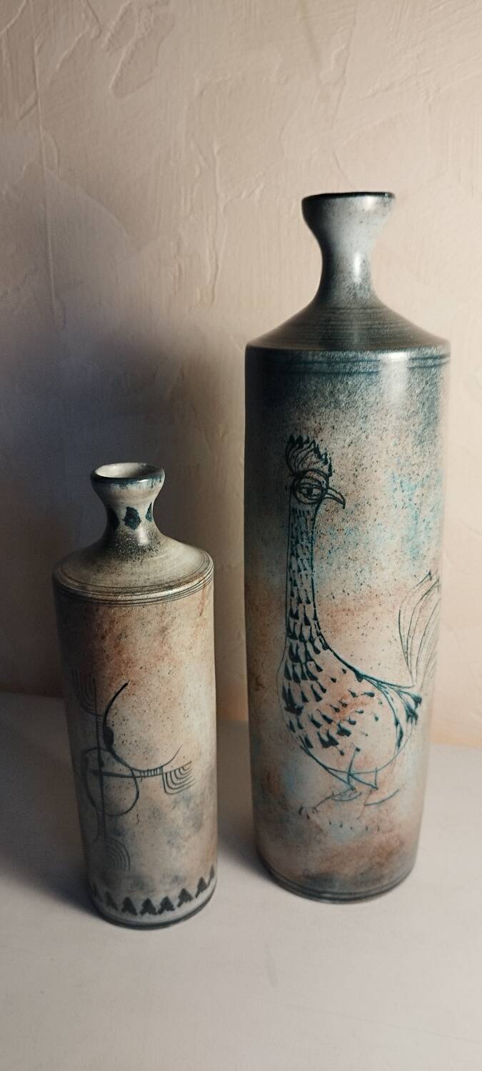 Duo de vases bouteilles en céramique Atelier Roy Montgolfier