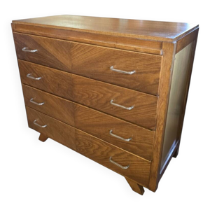 Commode vintage en chêne - motifs