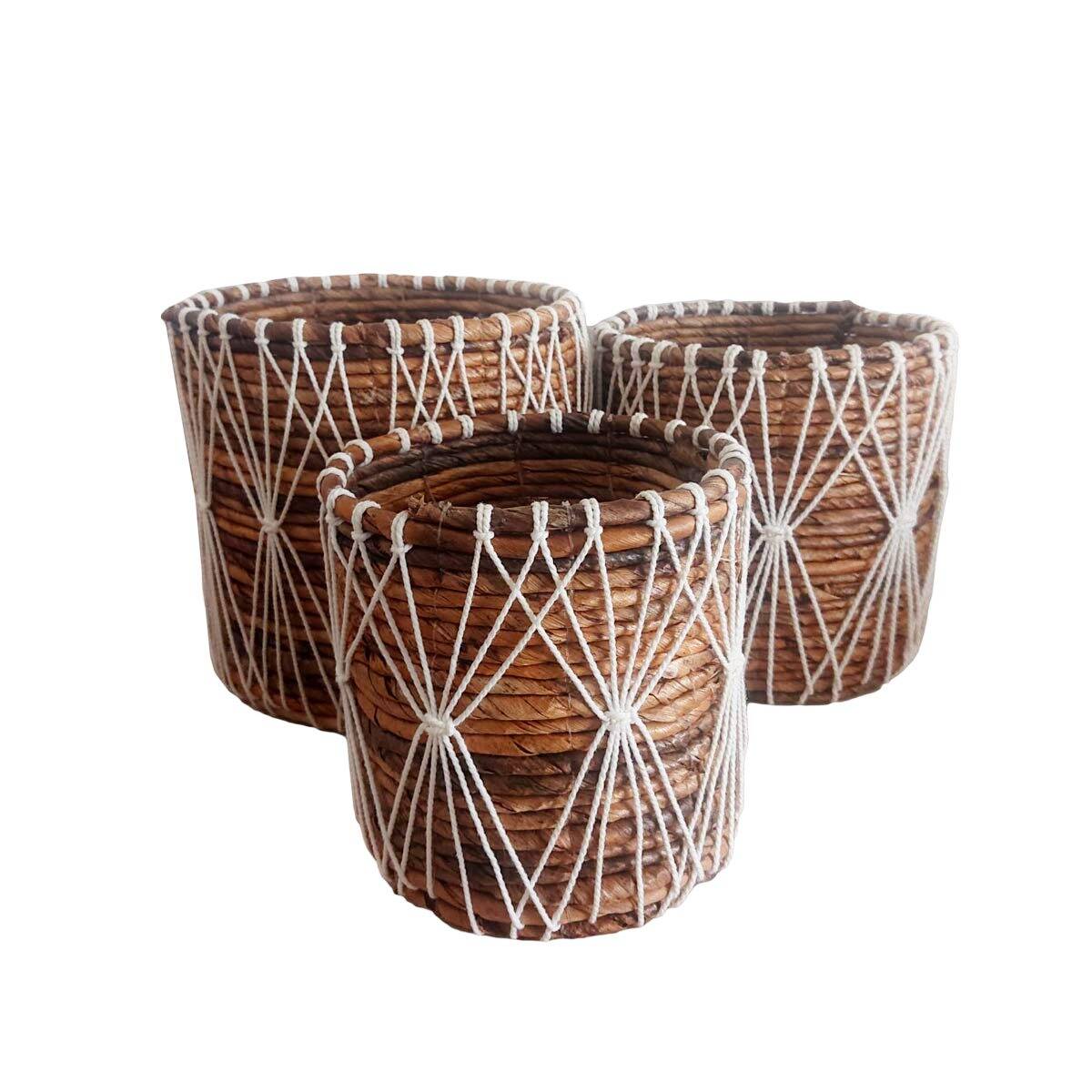Banana leaf Marcy basket - set of 3