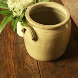 Grey glazed stoneware pot two handles 5 L