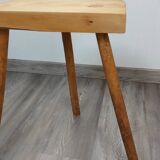 Raw wood tripod stool
