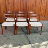 Mid-century Danish chairs model 84 by Niels O. Møller for J.L. Møllers, 1960s, set of 6