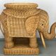 Rattan bamboo wicker elephant pedestal or side table, 1970s