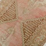 3x6 Turkish Pale Red & Brown Oriental Vintage Rug, 95x196Cm