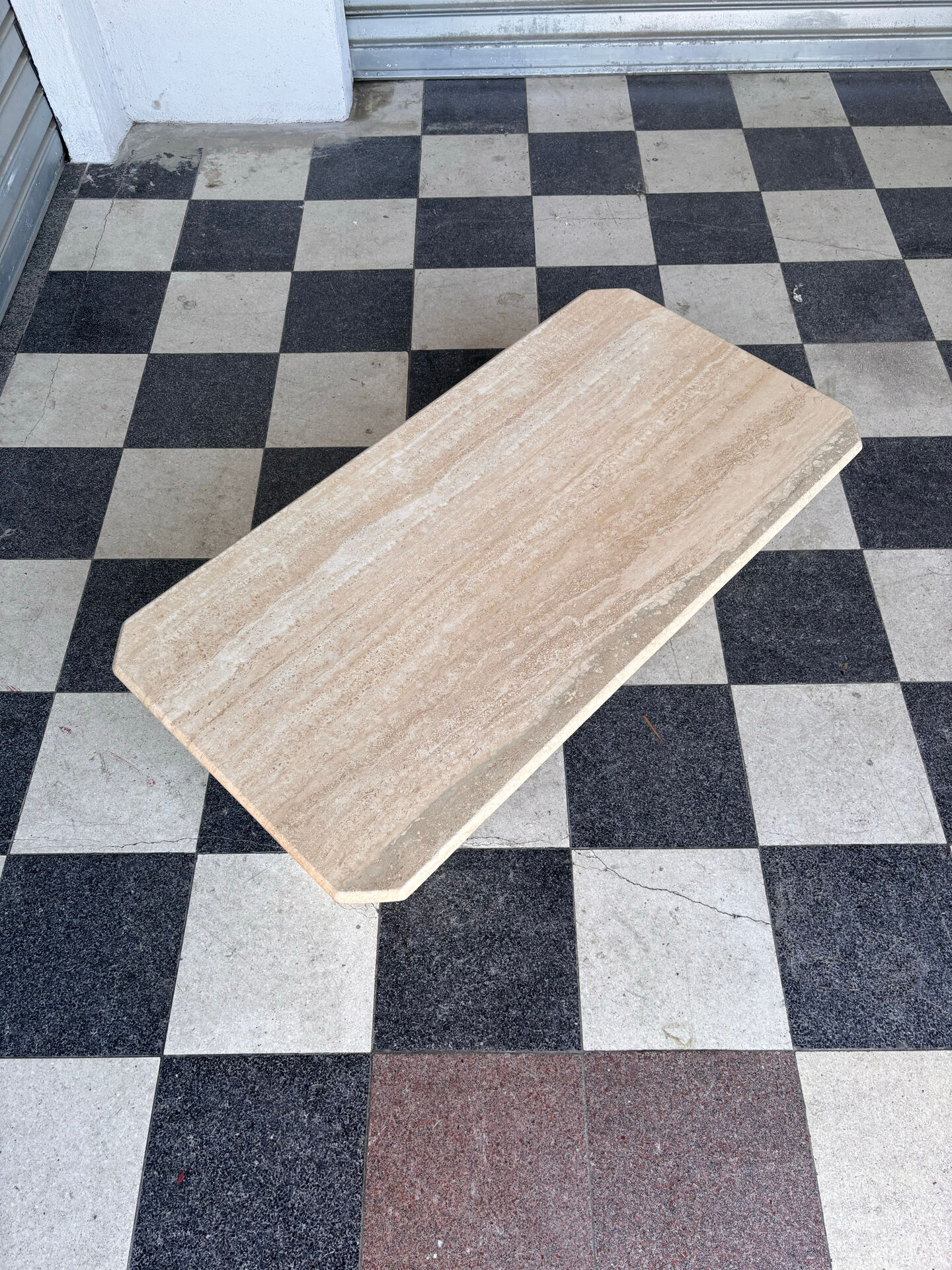 Vintage coffee table in travertine