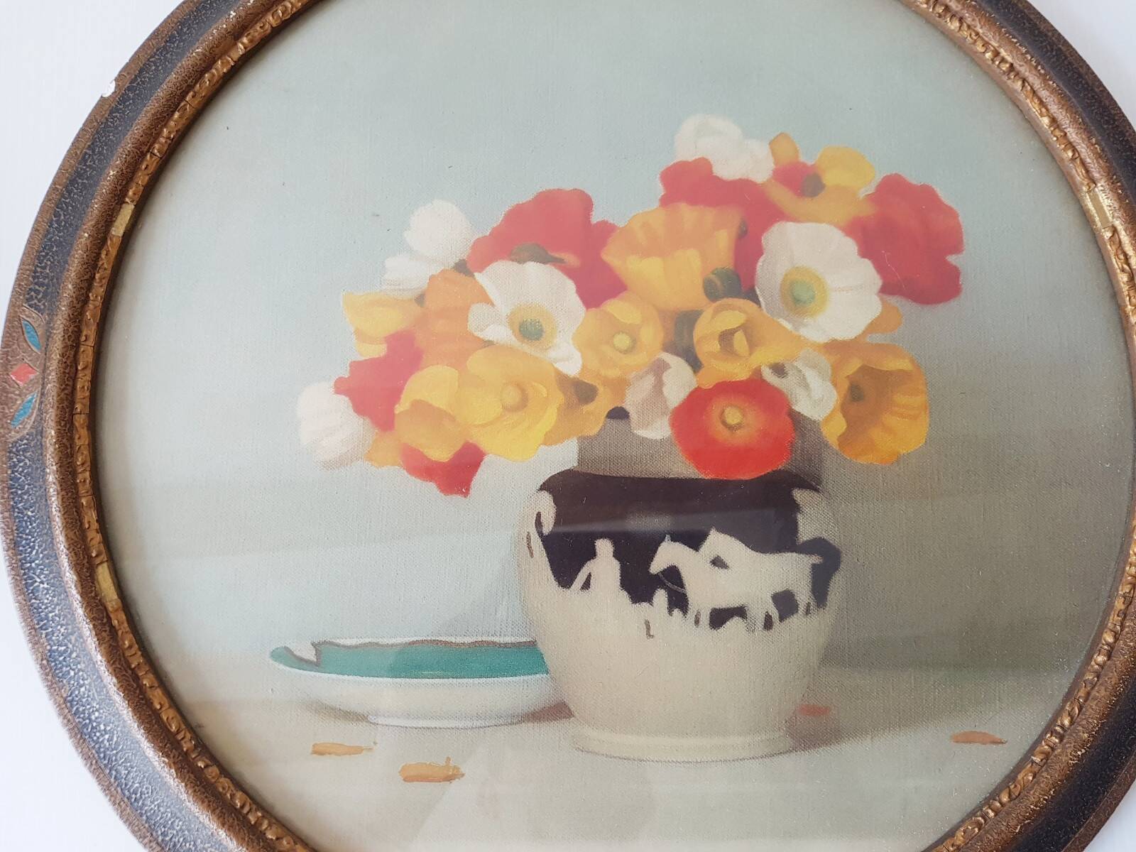 Set of 2 vintage art deco round frames 1940s 1950s cecile hay boots 40s