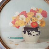 Set of 2 vintage art deco round frames 1940s 1950s cecile hay boots 40s