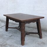 Very beautiful solid wood coffee table with pretty sculpture