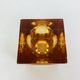 Bougeoir ice cube verre ambré années 60