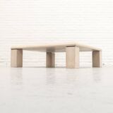 Italian Travertine & Chrome Coffee Table