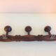 Three-headed wooden patère