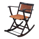 Mid century folding rocking chairs F.lli Reguitti 1950s