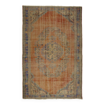 One-of-a-kind turkish handwoven vintage rug - rustic vintage charm 300x 191 cm