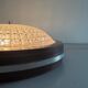 Flush mount in glass crystal and mahogany wood base, 1960s, Switzerland