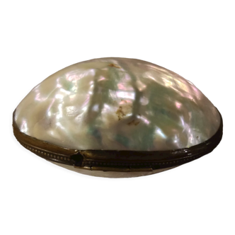 Box in mother-of-pearl and brass nineteenth century