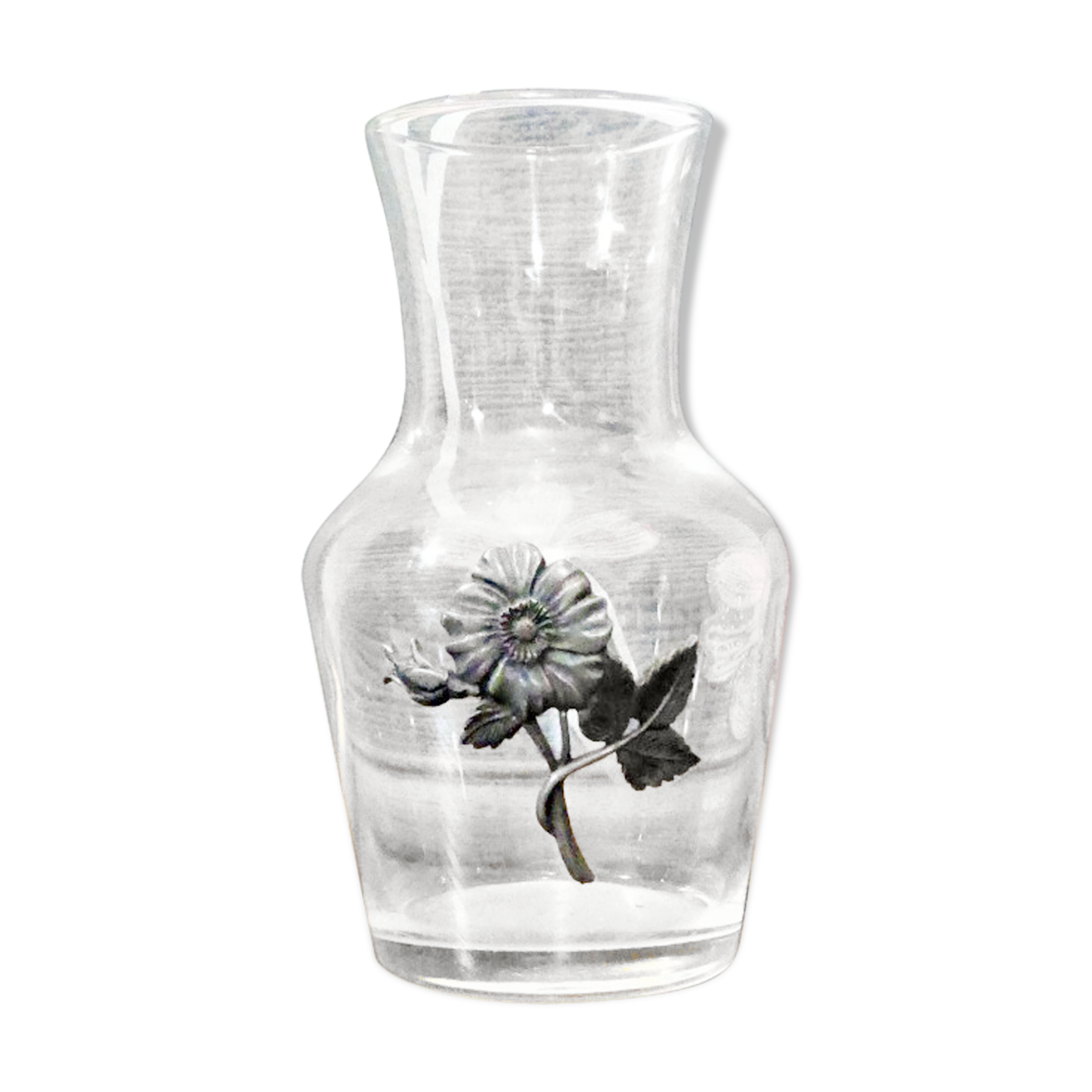 Old night decanter made of glass and tin