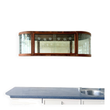 Art Deco-style wall-mounted display cabinet with floral engraving