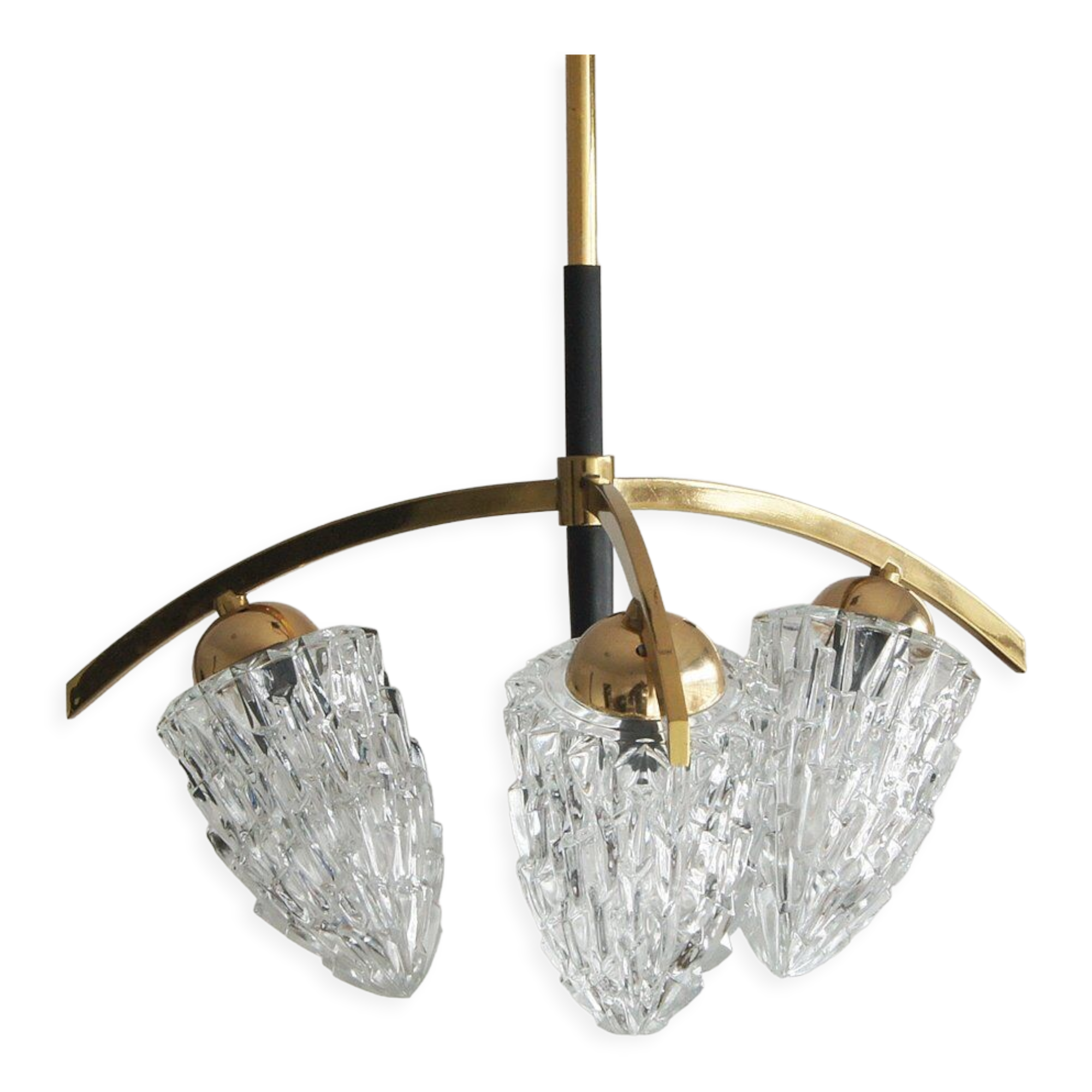 Suspension Spoutnik en laiton, années 1950