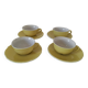 Ensemble tasses et soucoupes vintage en céramique jaune