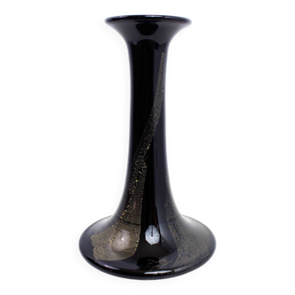 Vase Theresienthal noir et or 1970