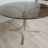 Glass and chrome round table
