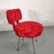 Vintage red moumoute chair golden feet