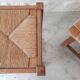 Pair of antique solid oak stools