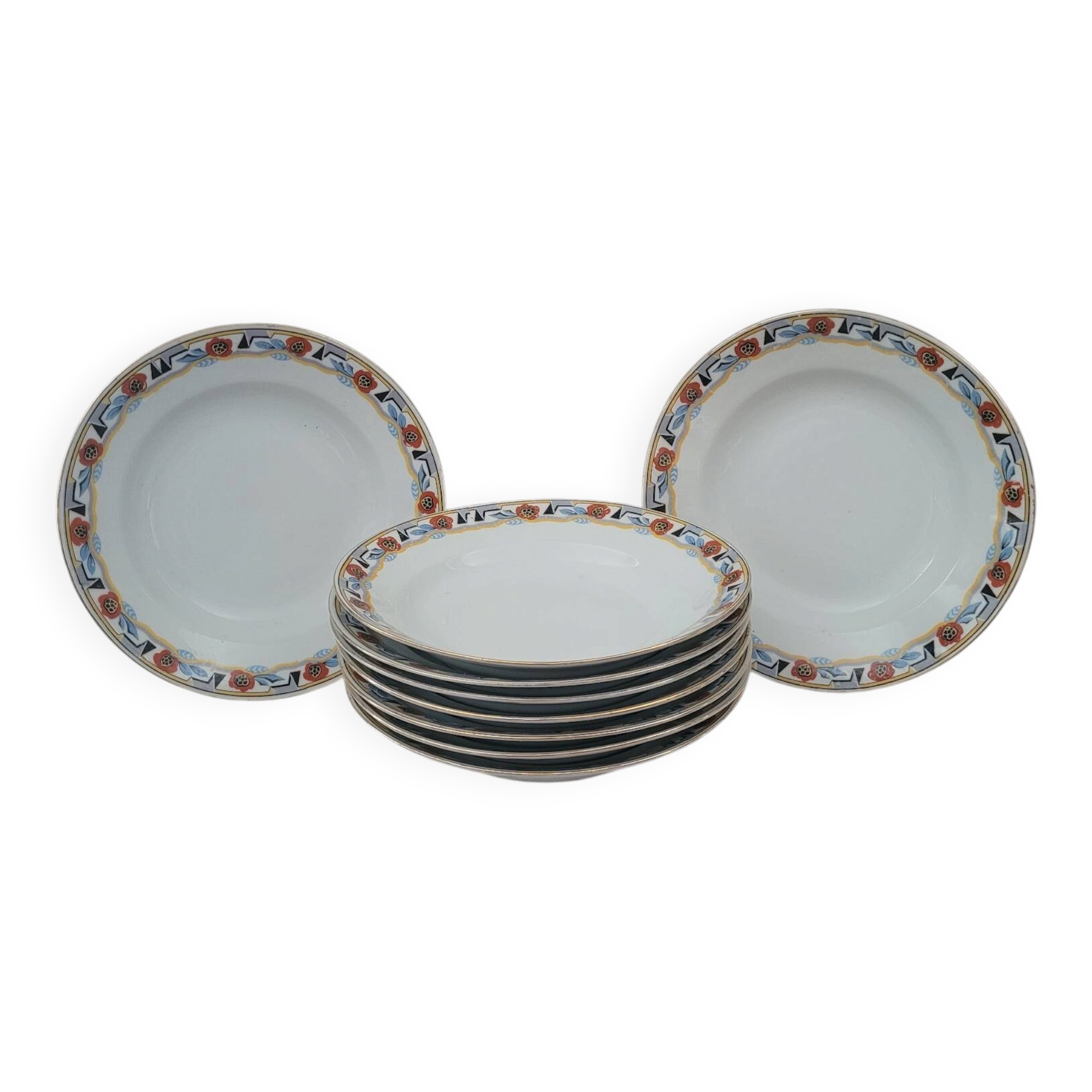 10 Art Deco deep plates MLV France