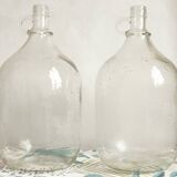 Set de 2 dames-Jeannes en verre moulé