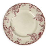 Round plate KG Lunéville "Fontainebleau", pink, late 19th century, ironstone