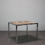 Mid-Century Resin and Stone Chrome Plated Coffee Table, 1970s, Germany