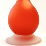 Orange Blown and Etched Glass Tulip Vase by Carlo Moretti, Italy