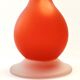 Vase tulipe en verre soufflé et gravé orange par Carlo Moretti, Italie