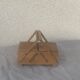 Sewing box in old varnished wood