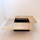 Vintage Belgo Chrome sliding coffee table with hidden bar - 1970s