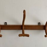 Curved wooden wall coat rack 1900s
