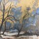 Oil on vintage landscape panel