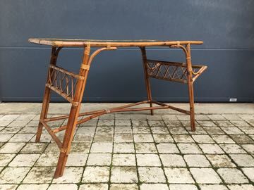 Vintage rattan and wicker desk